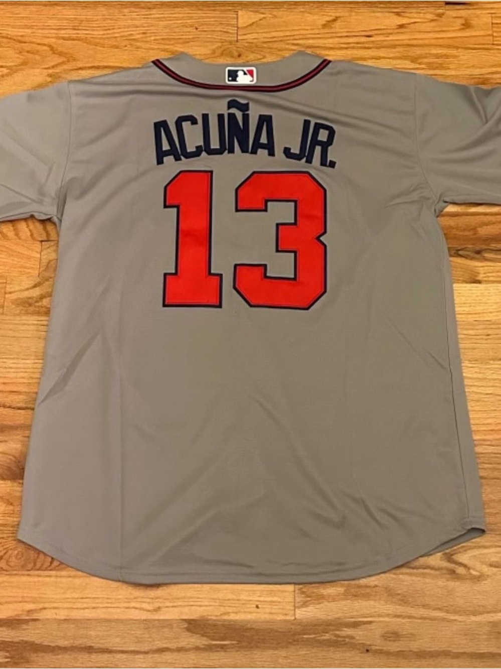 Ronald Acuna Jr ATL Braves Gray Alternate Kids Jersey Youth Medium